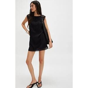 Free People Winfred Mini Dress in Black Size M NWOT